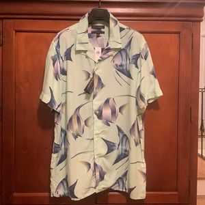 Dory Fish print light green short sleeve casual shirt